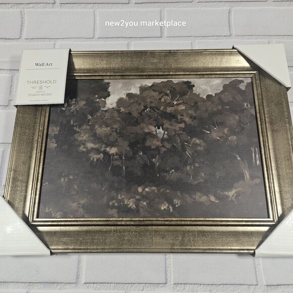 Moody Trees Framed Wall art Threshold Studio McGee DARK LEAVES 16” x 12” NEW - Picture 4 of 6